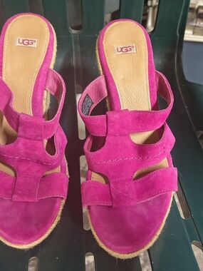 UGG Women’s Hot Pink Suede Slide Sandals